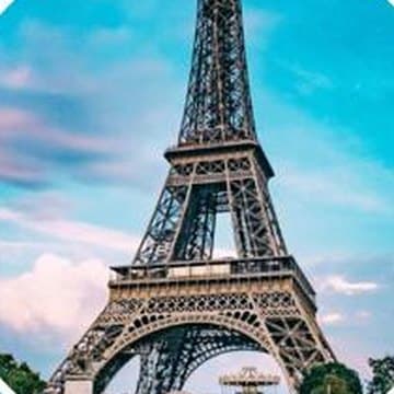 The Eiffel Tower in Paris at dusk